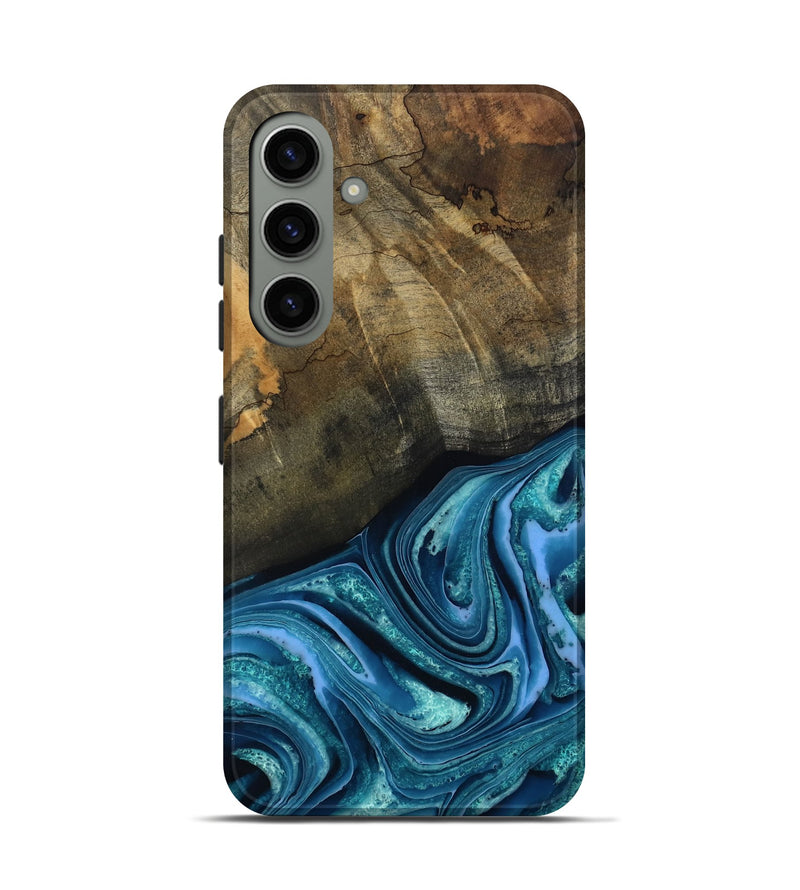 Galaxy S24 Wood Live Edge Phone Case - Moshe (Blue, 802438)