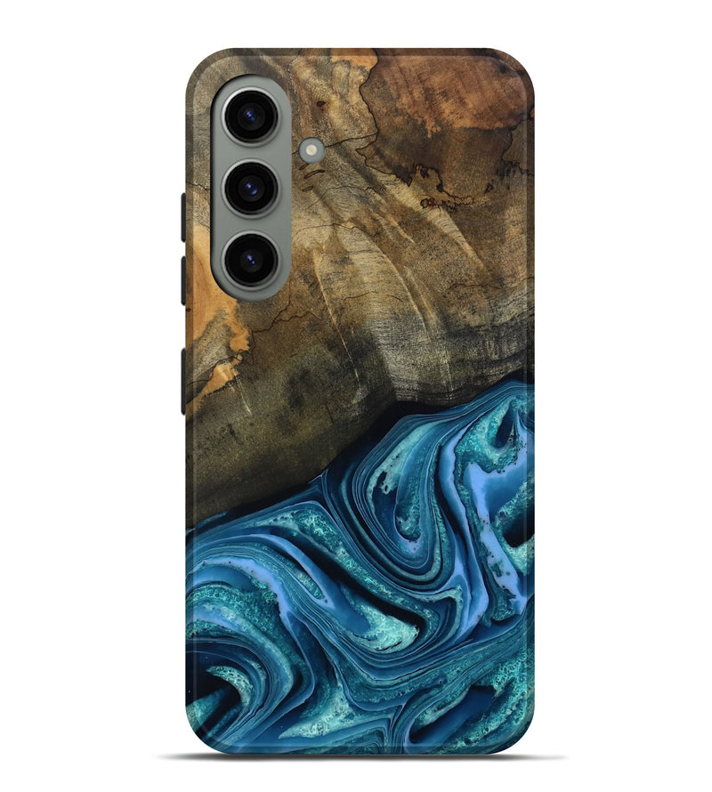 Galaxy S24 Plus Wood Live Edge Phone Case - Moshe (Blue, 802438)