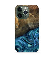 iPhone 13 Pro Wood Live Edge Phone Case - Moshe (Blue, 802438)