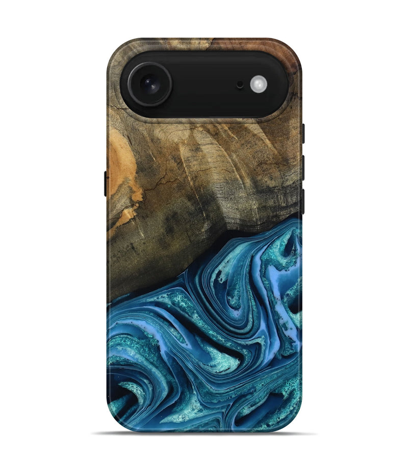 iPhone 17 Air Wood Live Edge Phone Case - Moshe (Blue, 802438)