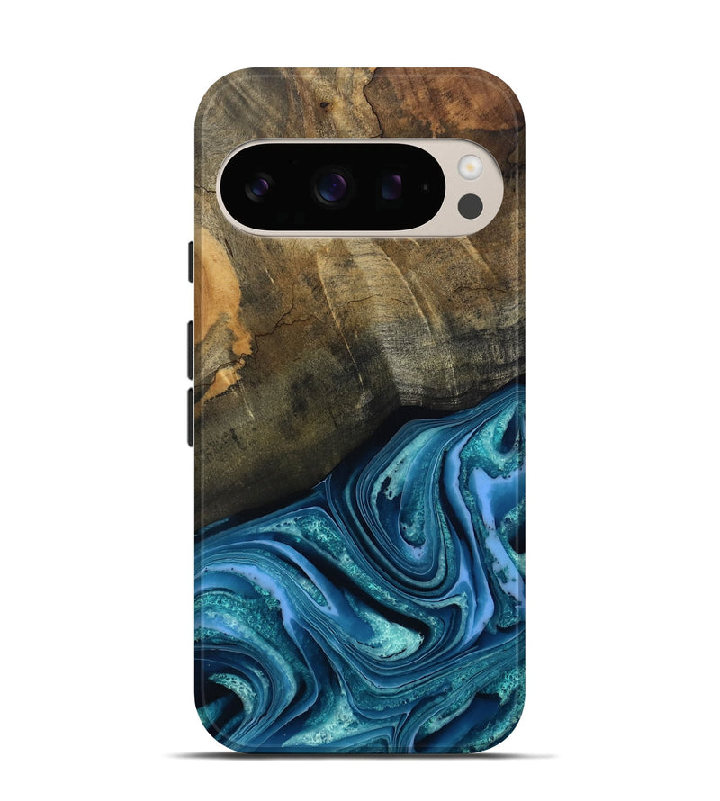 Pixel 10 Wood Live Edge Phone Case - Moshe (Blue, 802438)