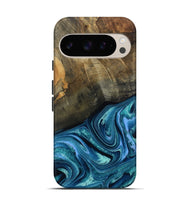 Pixel 9 Pro Wood Live Edge Phone Case - Moshe (Blue, 802438)