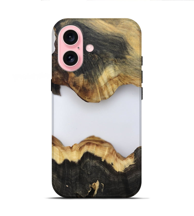 iPhone 16 Wood Live Edge Phone Case - Kieran (Clear, 802439)