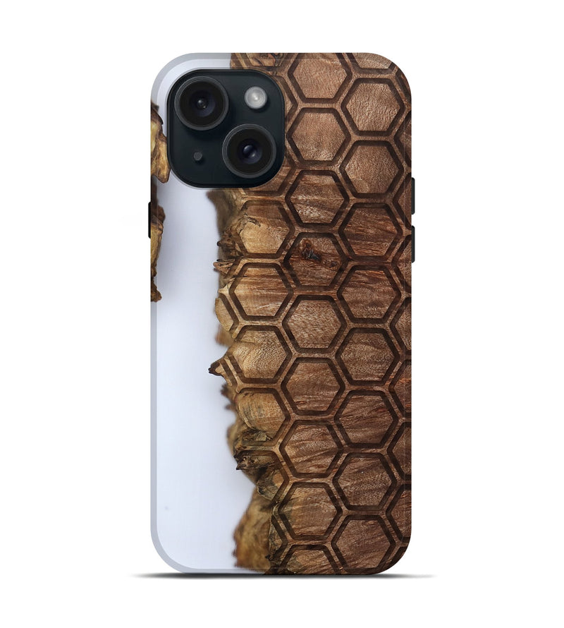 iPhone 15 Wood Live Edge Phone Case - Ottilie (Clear, 802440)