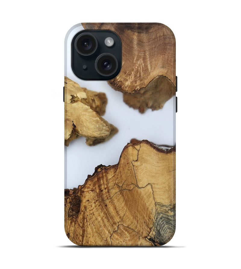 iPhone 15 Wood Live Edge Phone Case - Lian (Clear, 802442)