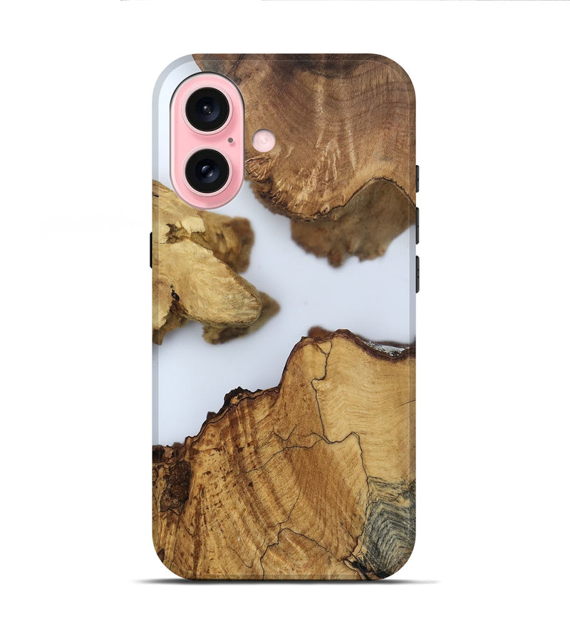 iPhone 16 Wood Live Edge Phone Case - Lian (Clear, 802442)