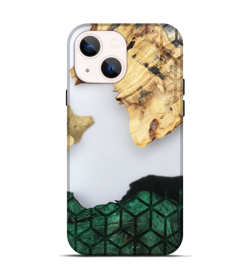 iPhone 14 Wood Live Edge Phone Case - Royal (Clear, 802446)