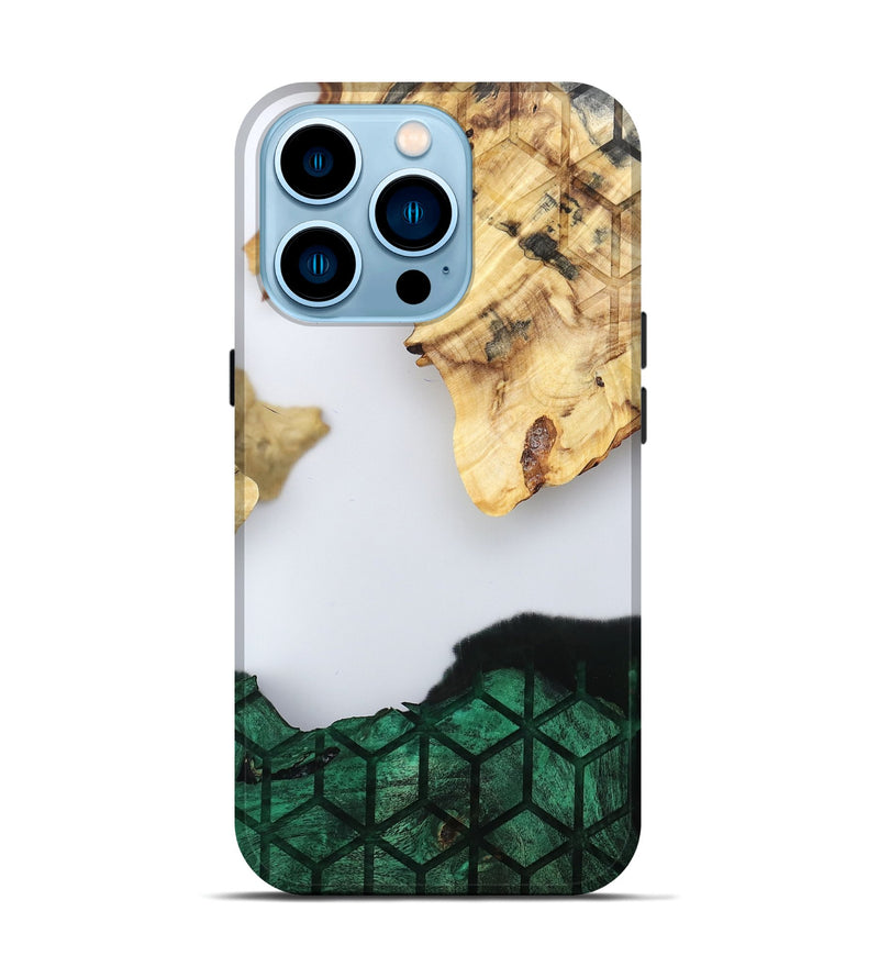 iPhone 14 Pro Wood Live Edge Phone Case - Royal (Clear, 802446)