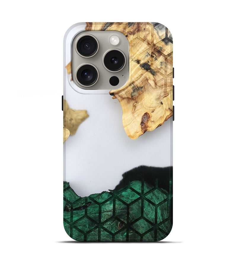 iPhone 16 Pro Wood Live Edge Phone Case - Royal (Clear, 802446)