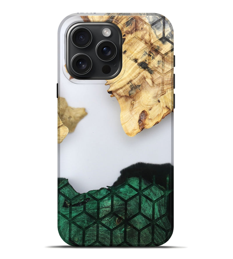 iPhone 16 Pro Max Wood Live Edge Phone Case - Royal (Clear, 802446)