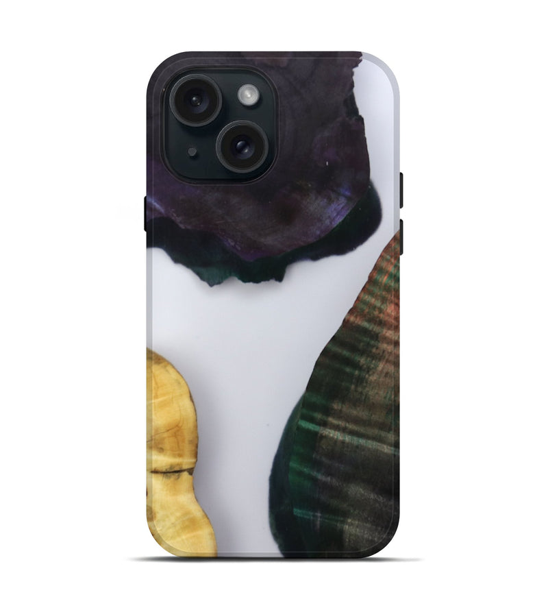 iPhone 15 Wood Live Edge Phone Case - Lizette (Clear, 802447)