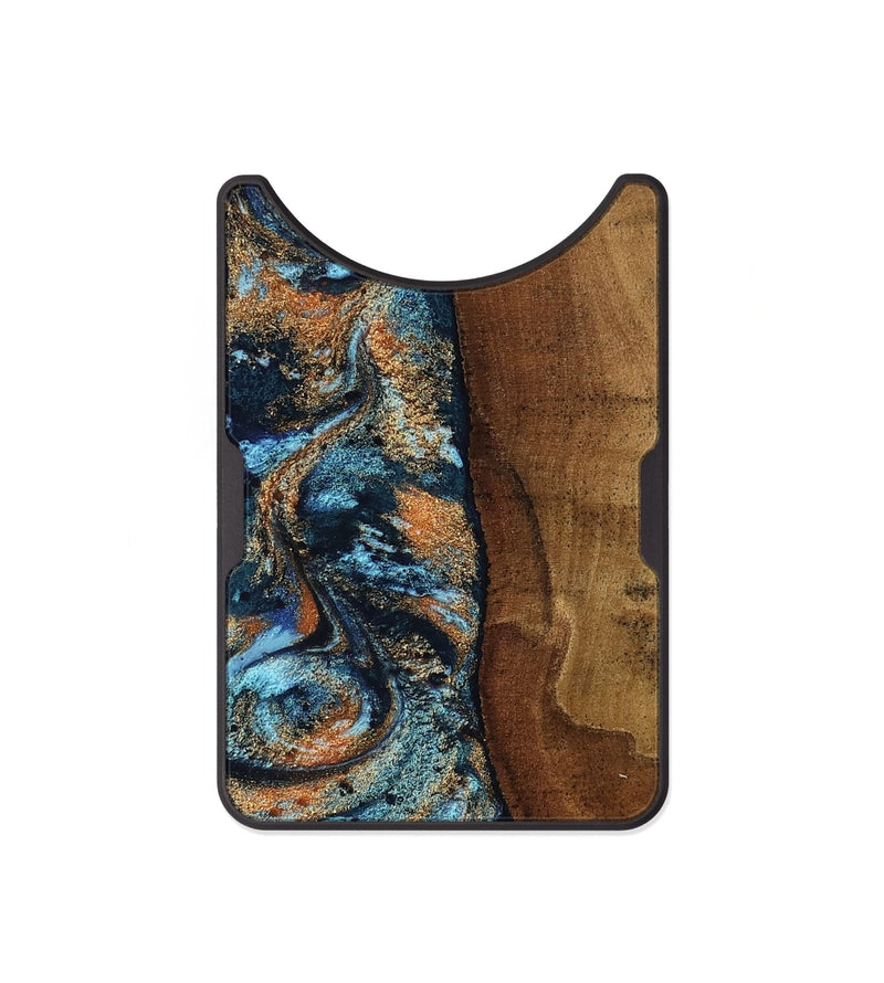 Alloy Wood Wallet - Abagail (Teal & Gold, 802449)