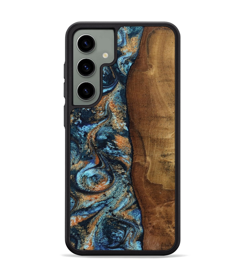 Galaxy S24 Plus Wood Phone Case - Abagail (Teal & Gold, 802449)