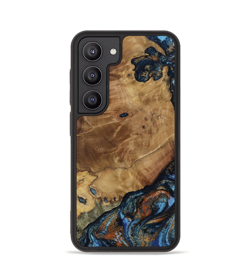 Galaxy S23 Wood Phone Case - Helena (Teal & Gold, 802450)