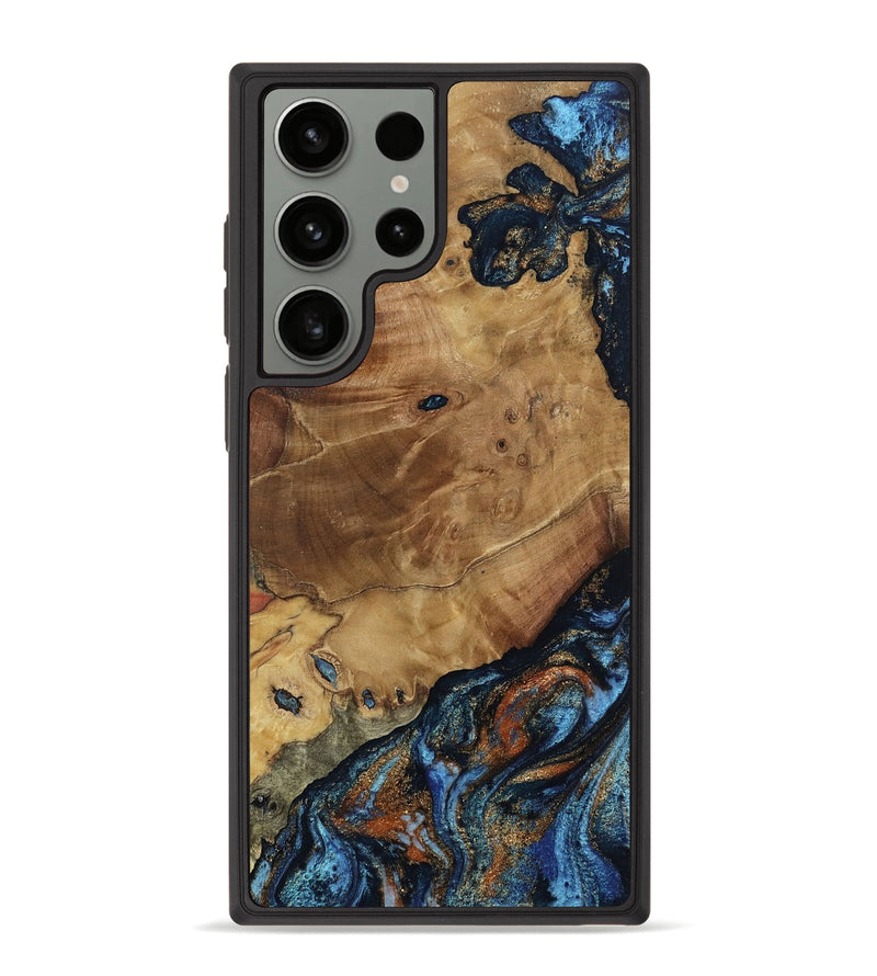 Galaxy S23 Ultra Wood Phone Case - Helena (Teal & Gold, 802450)