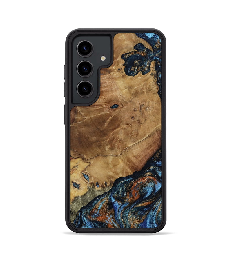 Galaxy S24 Wood Phone Case - Helena (Teal & Gold, 802450)