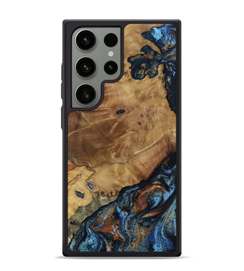 Galaxy S24 Ultra Wood Phone Case - Helena (Teal & Gold, 802450)