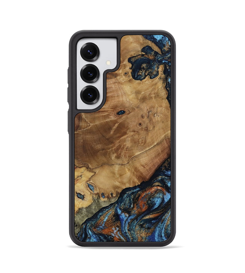 Galaxy S25 Wood Phone Case - Helena (Teal & Gold, 802450)
