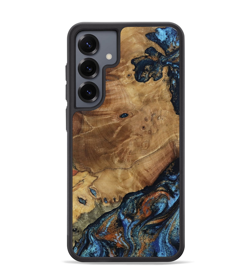Galaxy S25 Plus Wood Phone Case - Helena (Teal & Gold, 802450)