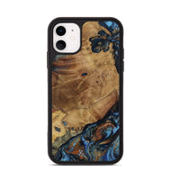 iPhone 11 Wood Phone Case - Helena (Teal & Gold, 802450)