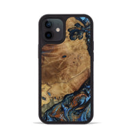 iPhone 12 Wood Phone Case - Helena (Teal & Gold, 802450)