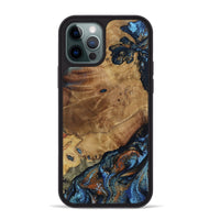 iPhone 12 Pro Max Wood Phone Case - Helena (Teal & Gold, 802450)