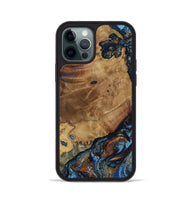 iPhone 12 Pro Wood Phone Case - Helena (Teal & Gold, 802450)