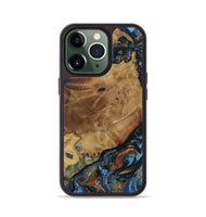 iPhone 13 Pro Wood Phone Case - Helena (Teal & Gold, 802450)