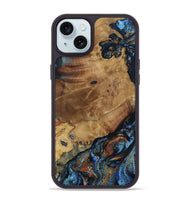iPhone 15 Plus Wood Phone Case - Helena (Teal & Gold, 802450)