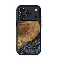 iPhone 17 Pro Wood Phone Case - Helena (Teal & Gold, 802450)