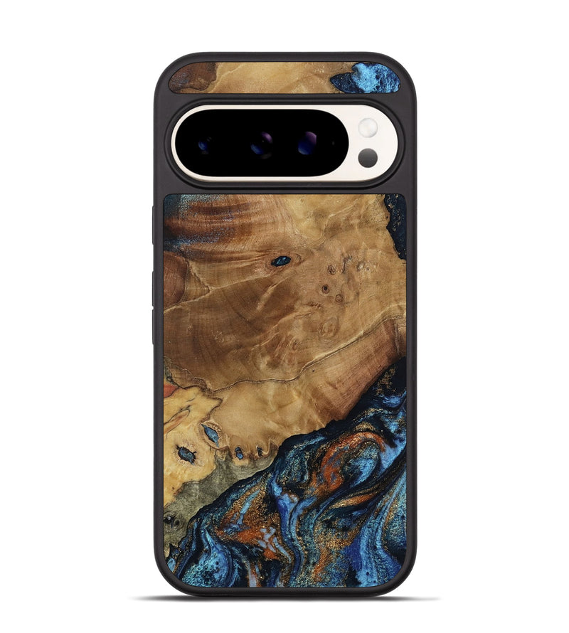 Pixel 9 Wood Phone Case - Helena (Teal & Gold, 802450)