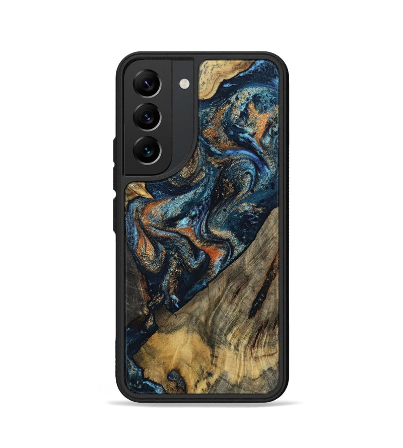 Galaxy S22 Wood Phone Case - Ronda (Teal & Gold, 802453)