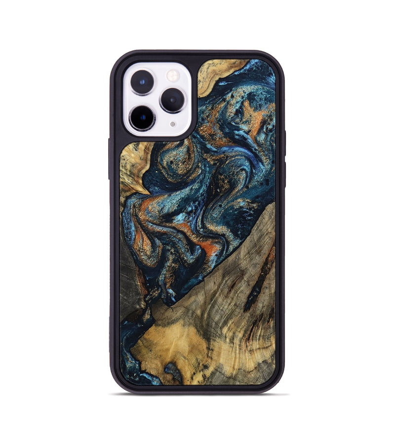 iPhone 11 Pro Wood Phone Case - Ronda (Teal & Gold, 802453)