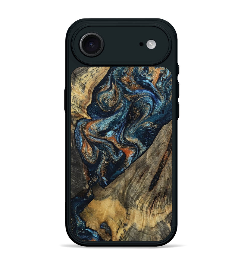 iPhone 17 Air Wood Phone Case - Ronda (Teal & Gold, 802453)