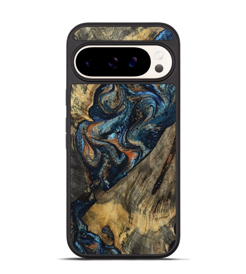 Pixel 9 Pro Wood Phone Case - Ronda (Teal & Gold, 802453)