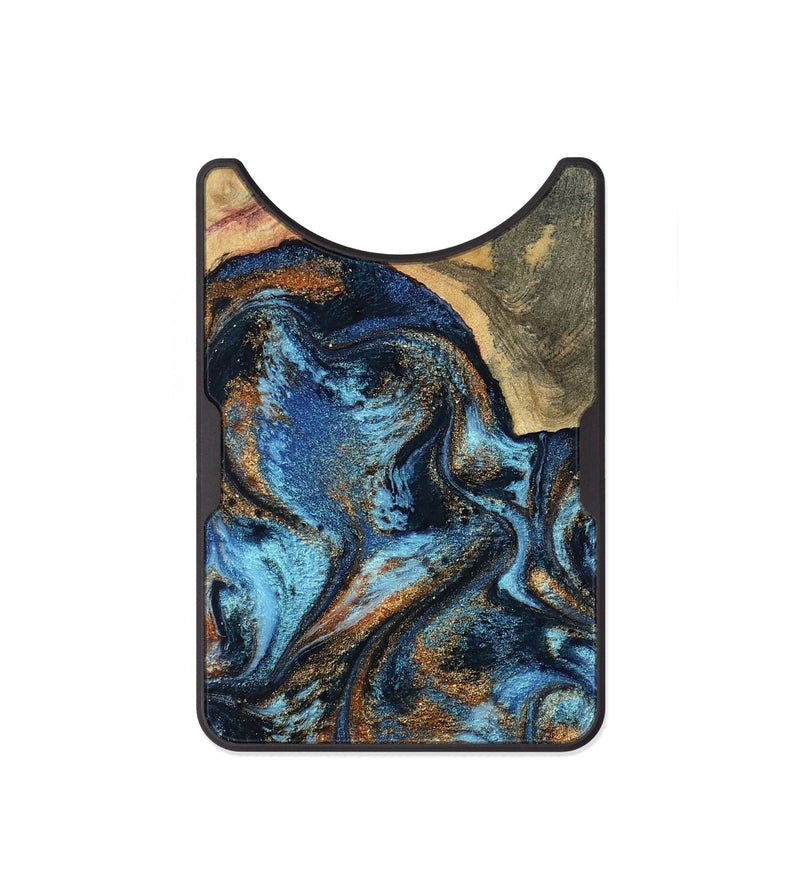 Alloy Wood Wallet - Kevin (Teal & Gold, 802454)