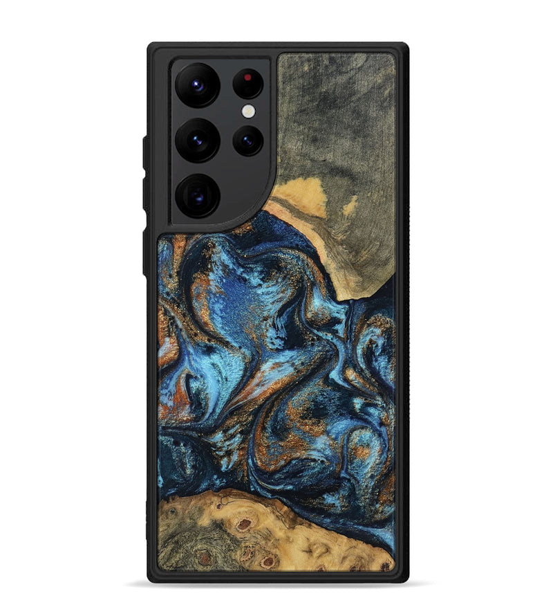 Galaxy S22 Ultra Wood Phone Case - Kevin (Teal & Gold, 802454)