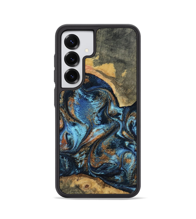 Galaxy S25 Wood Phone Case - Kevin (Teal & Gold, 802454)