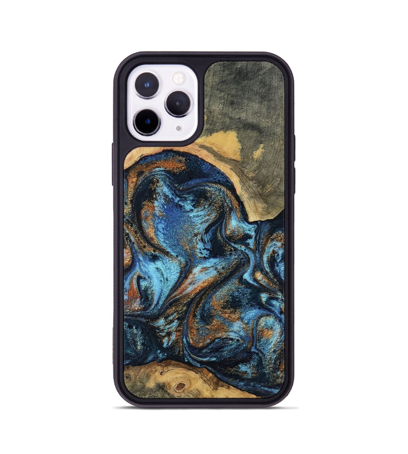 iPhone 11 Pro Wood Phone Case - Kevin (Teal & Gold, 802454)