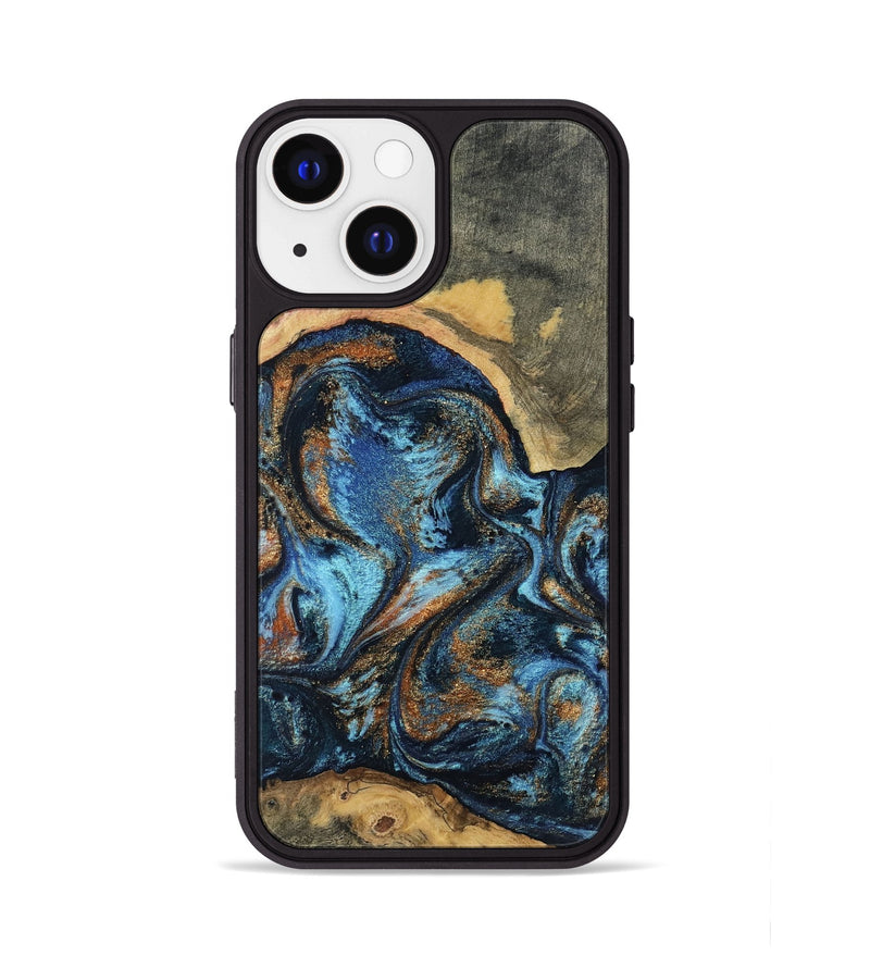 iPhone 13 Wood Phone Case - Kevin (Teal & Gold, 802454)