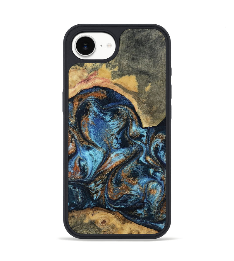 iPhone 16e Wood Phone Case - Kevin (Teal & Gold, 802454)