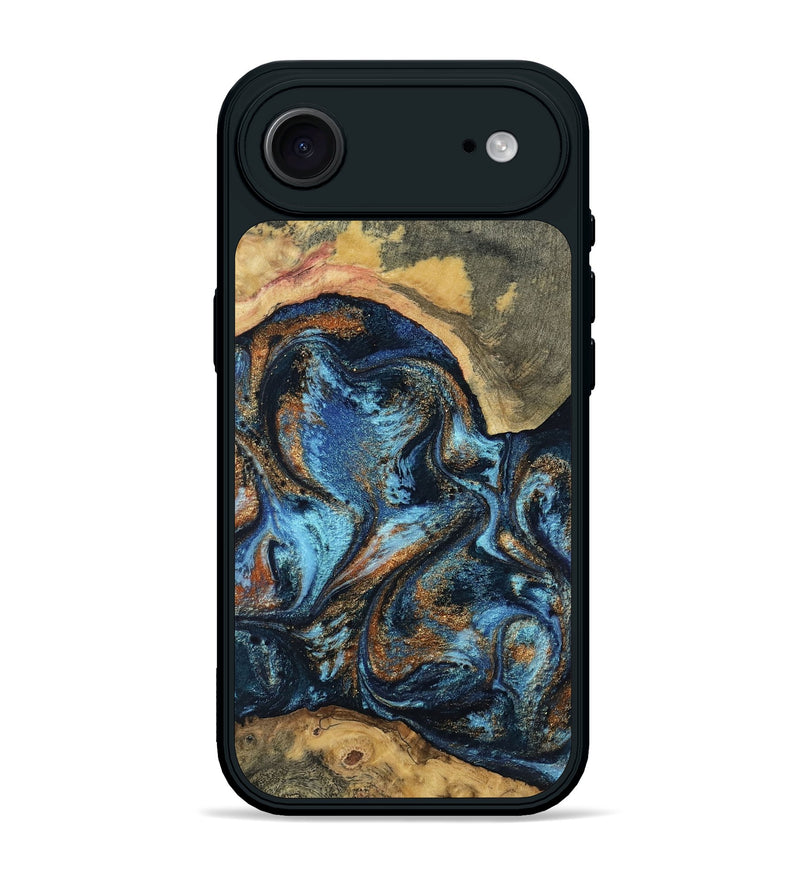 iPhone 17 Air Wood Phone Case - Kevin (Teal & Gold, 802454)