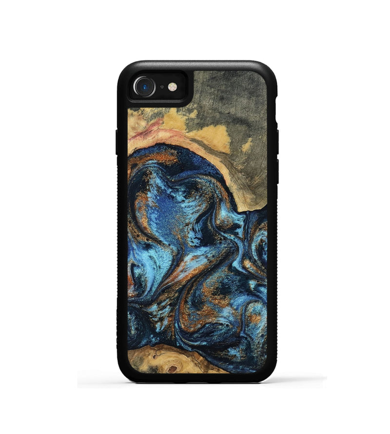 iPhone SE Wood Phone Case - Kevin (Teal & Gold, 802454)