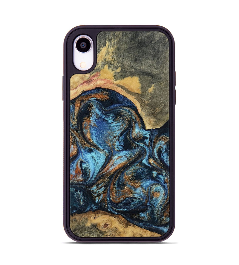 iPhone Xr Wood Phone Case - Kevin (Teal & Gold, 802454)