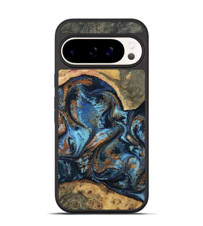 Pixel 9 Pro Wood Phone Case - Kevin (Teal & Gold, 802454)