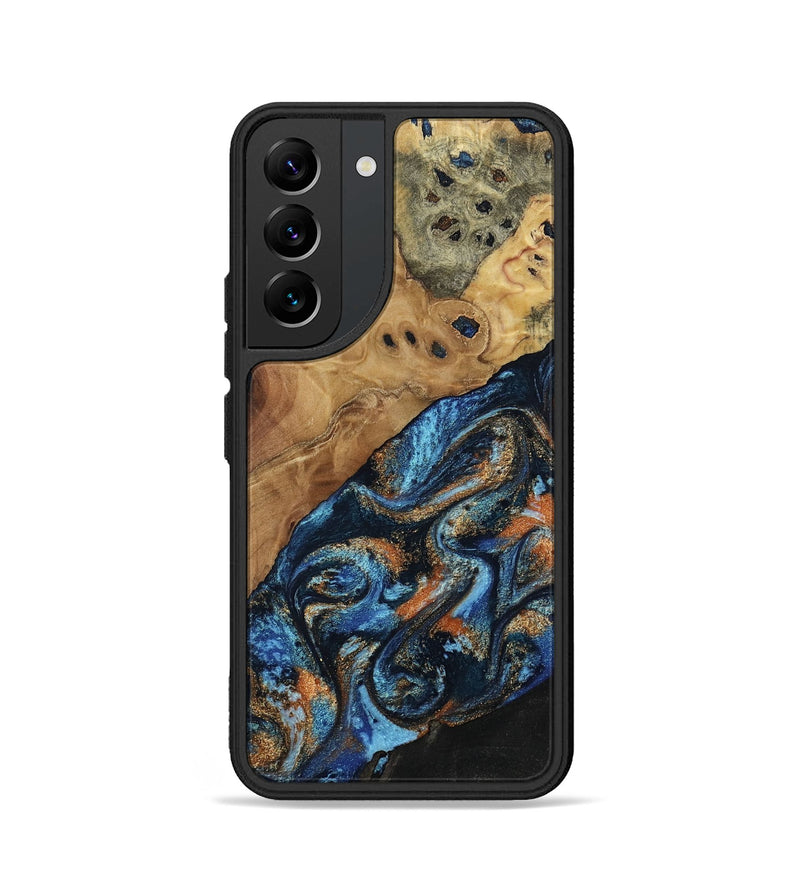 Galaxy S22 Wood Phone Case - Kanye (Teal & Gold, 802455)