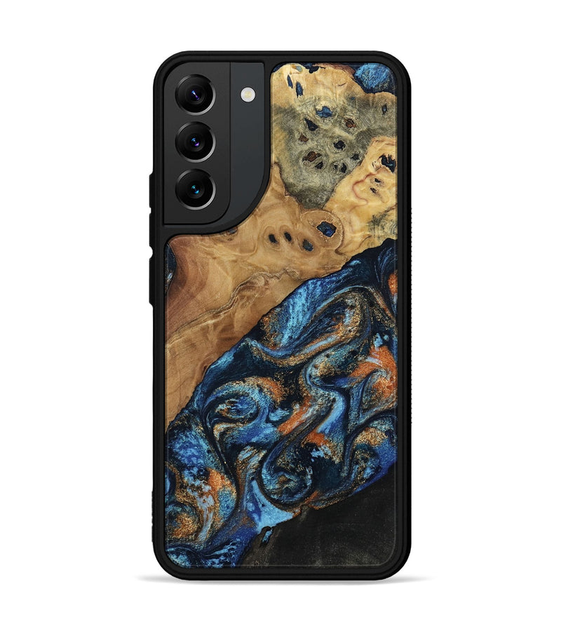 Galaxy S22 Plus Wood Phone Case - Kanye (Teal & Gold, 802455)