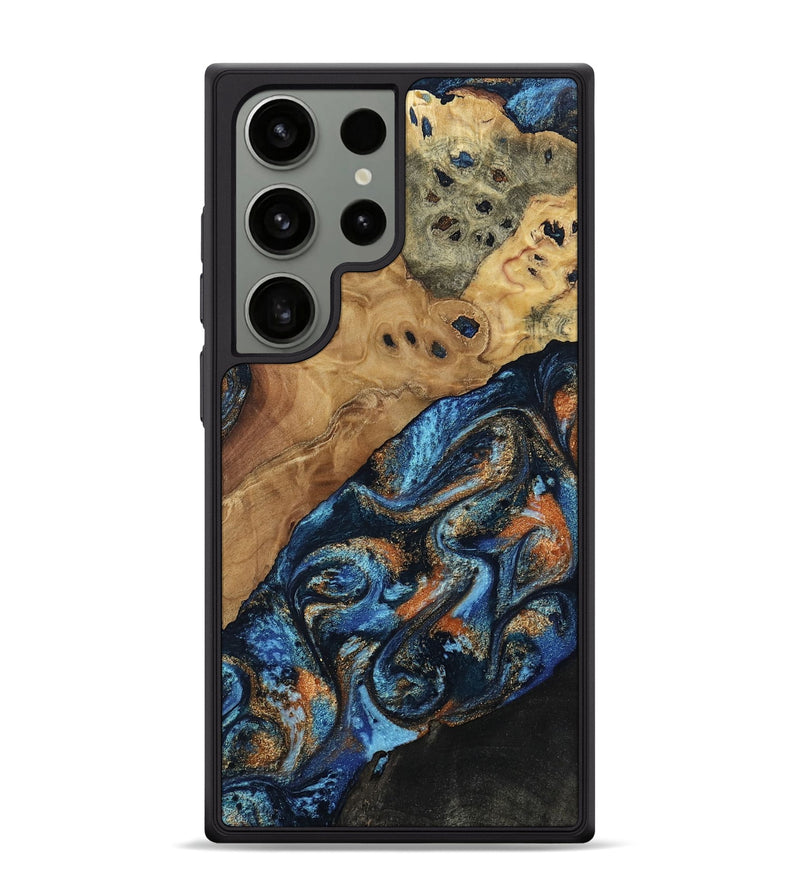 Galaxy S24 Ultra Wood Phone Case - Kanye (Teal & Gold, 802455)