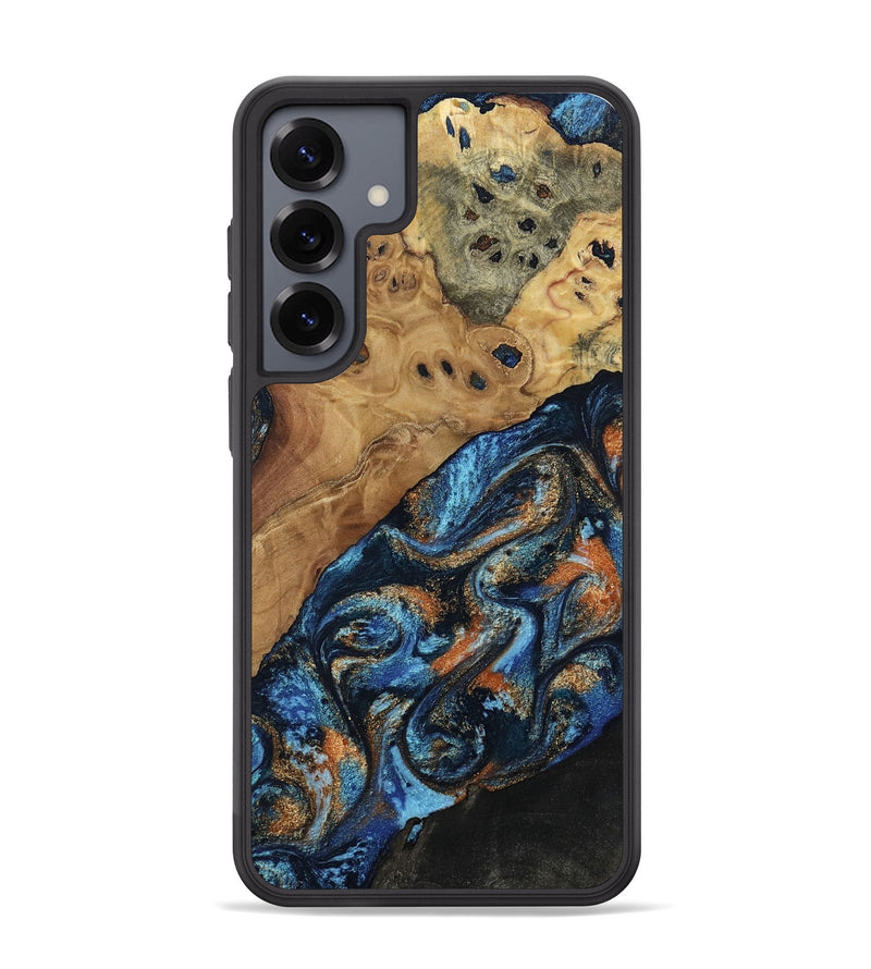 Galaxy S25 Plus Wood Phone Case - Kanye (Teal & Gold, 802455)