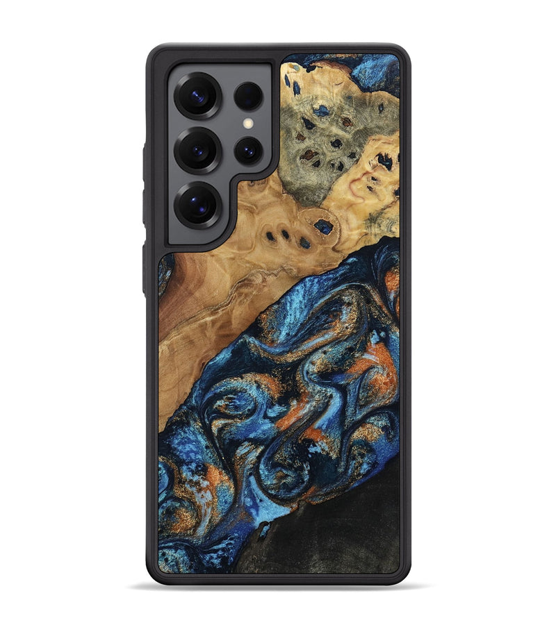 Galaxy S25 Ultra Wood Phone Case - Kanye (Teal & Gold, 802455)